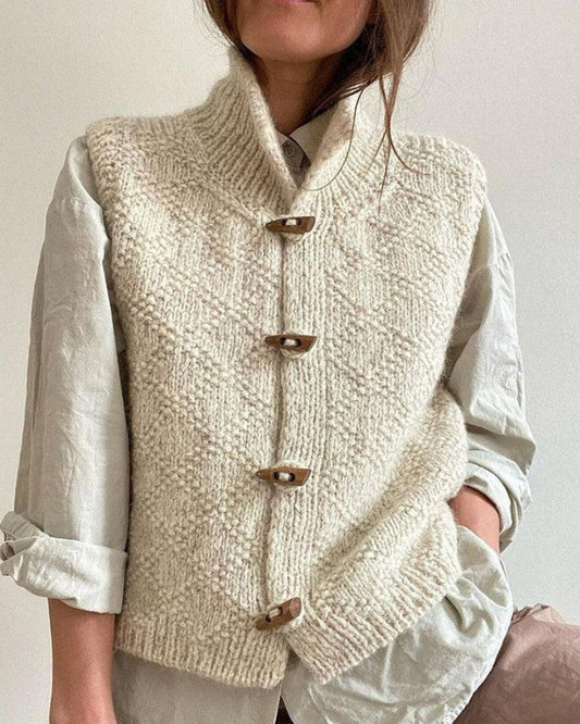 STACIE - GILET CHIC SANS MANCHES EN MAILLE